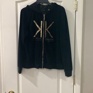 black and gold kardashian kollection zip up